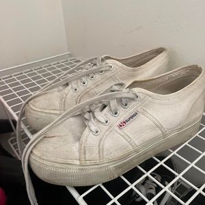 superga white platform